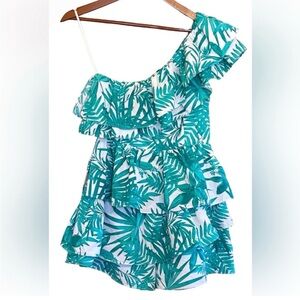 DO+BE One Shoulder Tropical Print Romper - Size S